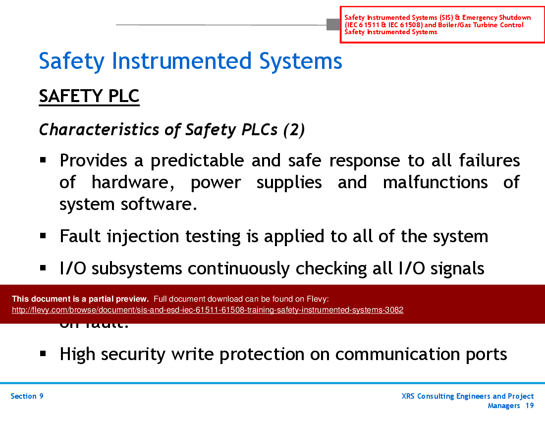 SIS & ESD (IEC 61511, 61508) Training - Safety Instrumented Systems (60-slide PowerPoint presentation (PPT)) Preview Image