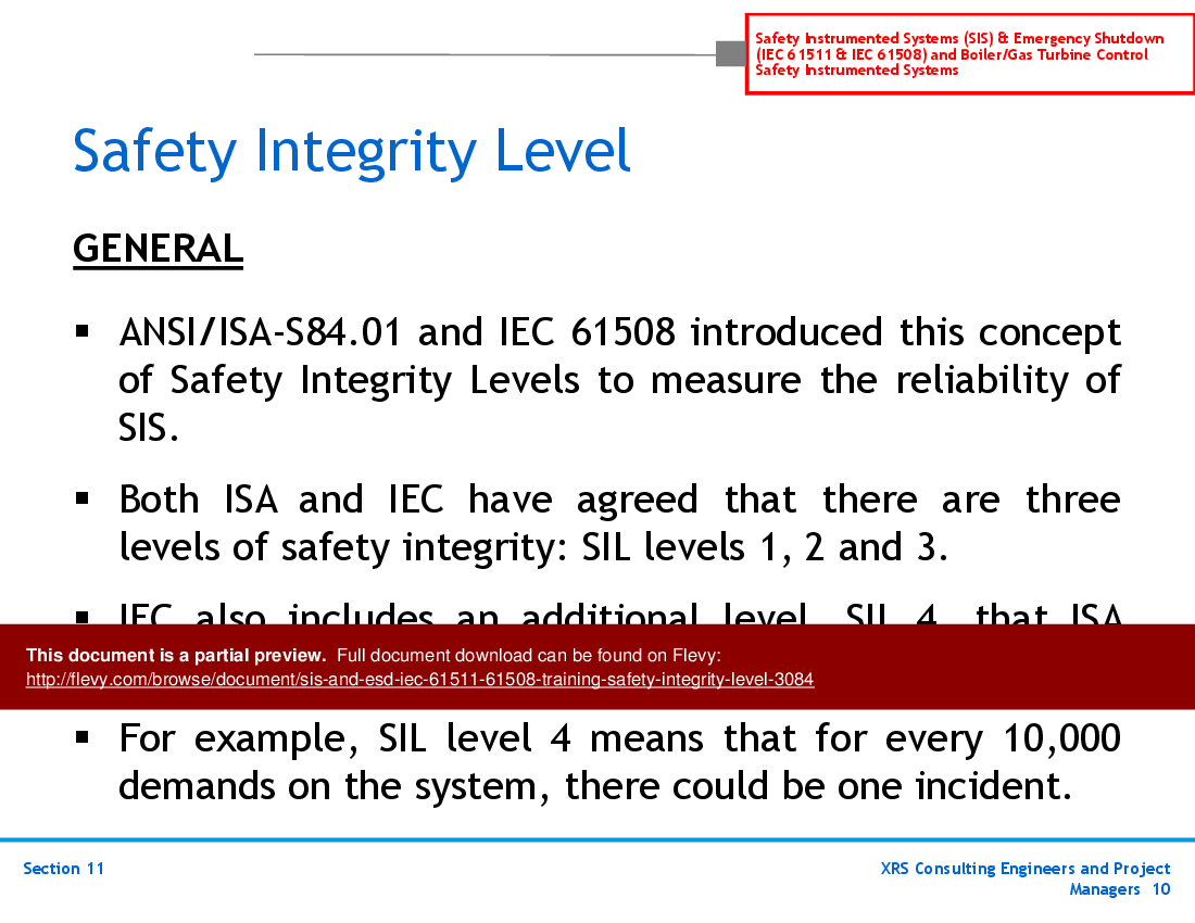 This is a partial preview of SIS & ESD (IEC 61511, 61508) Training - Safety Integrity Level (52-slide PowerPoint presentation (PPT)). Full document is 52 slides. 