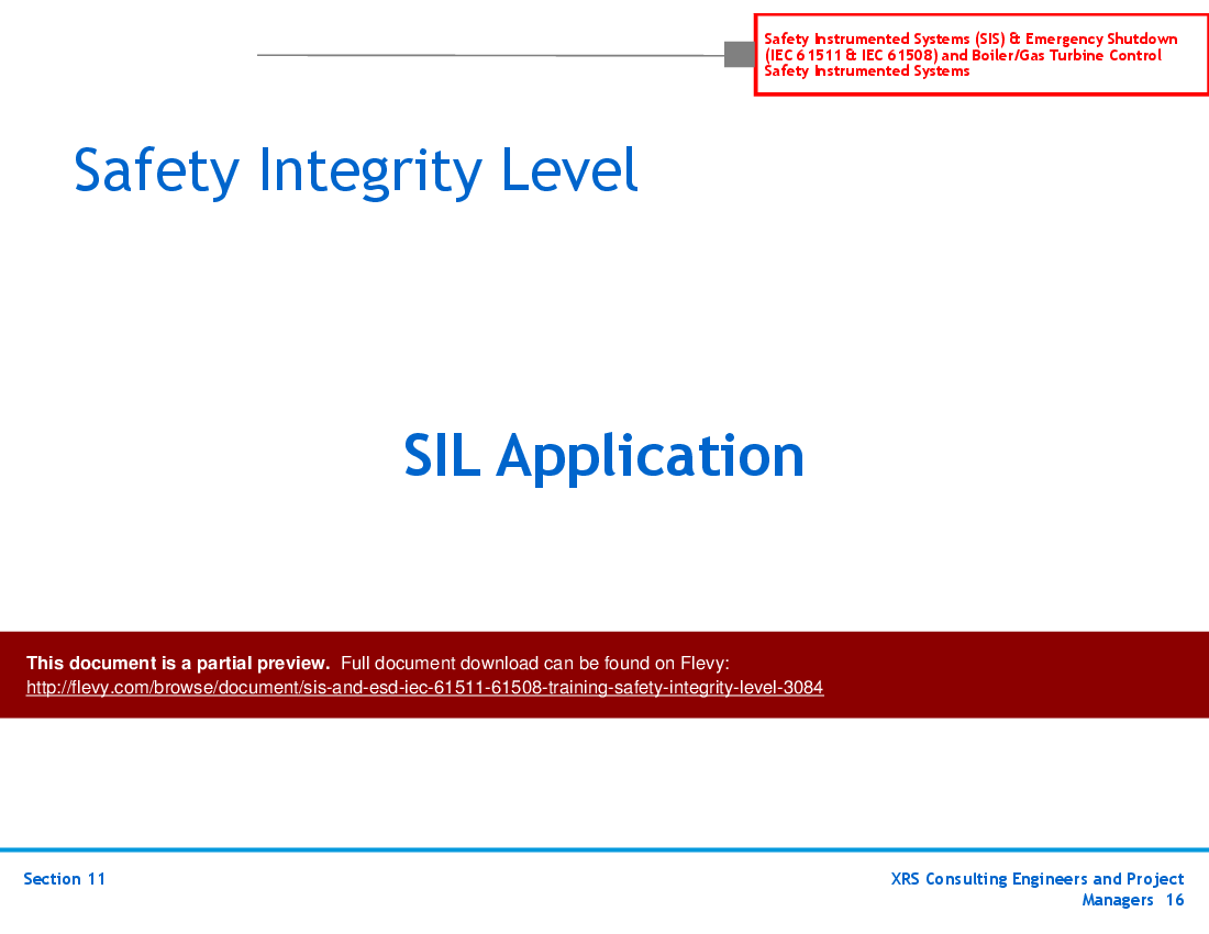 SIS & ESD (IEC 61511, 61508) Training - Safety Integrity Level (52-slide PowerPoint presentation (PPT)) Preview Image
