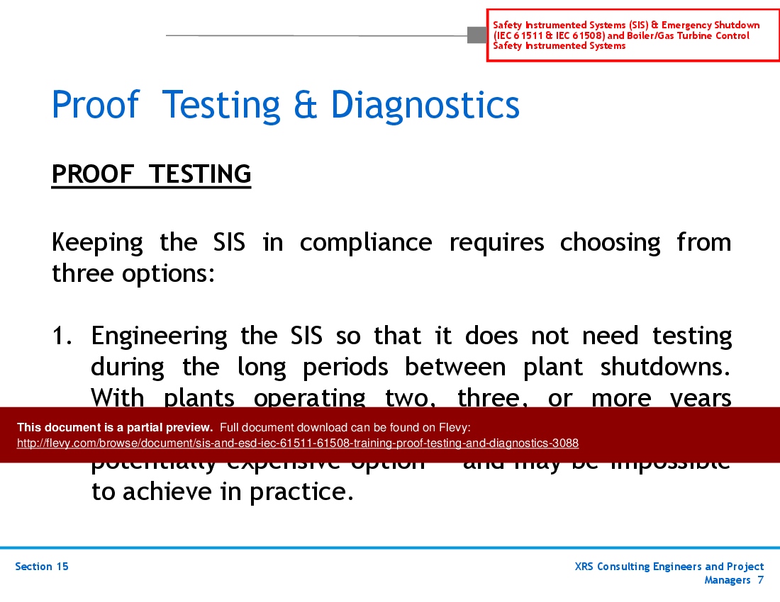This is a partial preview of SIS & ESD (IEC 61511, 61508) Training - Proof Testing & Diagnostics (48-slide PowerPoint presentation (PPT)). Full document is 48 slides. 