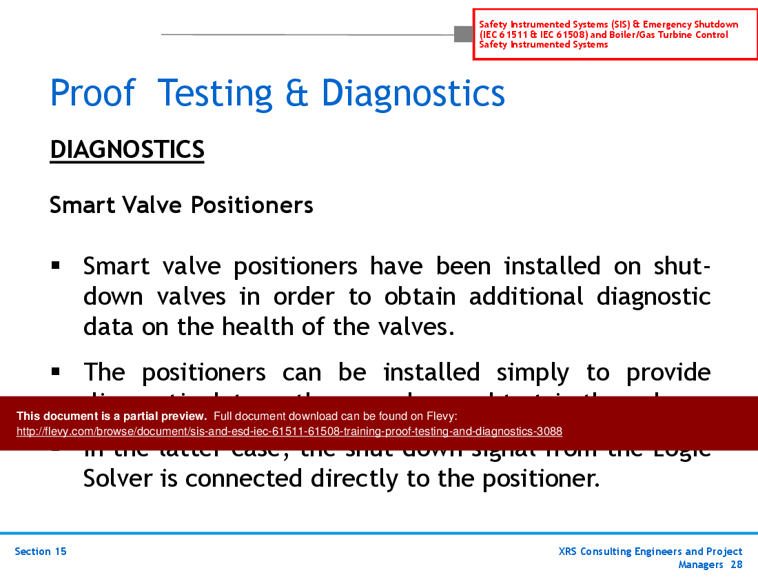 SIS & ESD (IEC 61511, 61508) Training - Proof Testing & Diagnostics (48-slide PPT PowerPoint presentation (PPT)) Preview Image