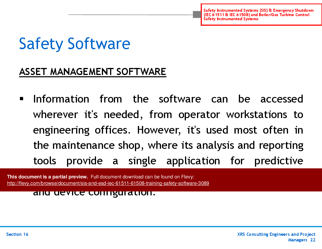 SIS & ESD (IEC 61511, 61508) Training - Safety Software (26-slide PPT PowerPoint presentation (PPT)) Preview Image