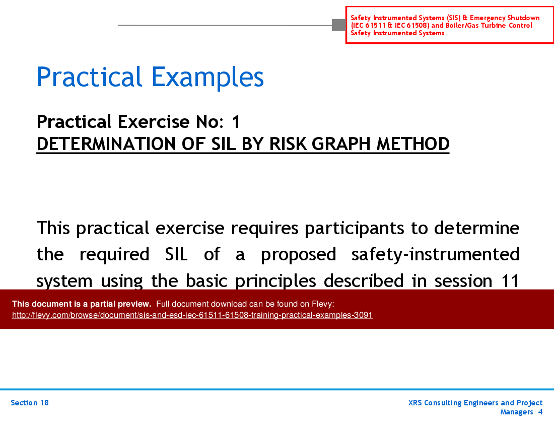 SIS & ESD (IEC 61511, 61508) Training - Practical Examples (46-slide PowerPoint presentation (PPT)) Preview Image