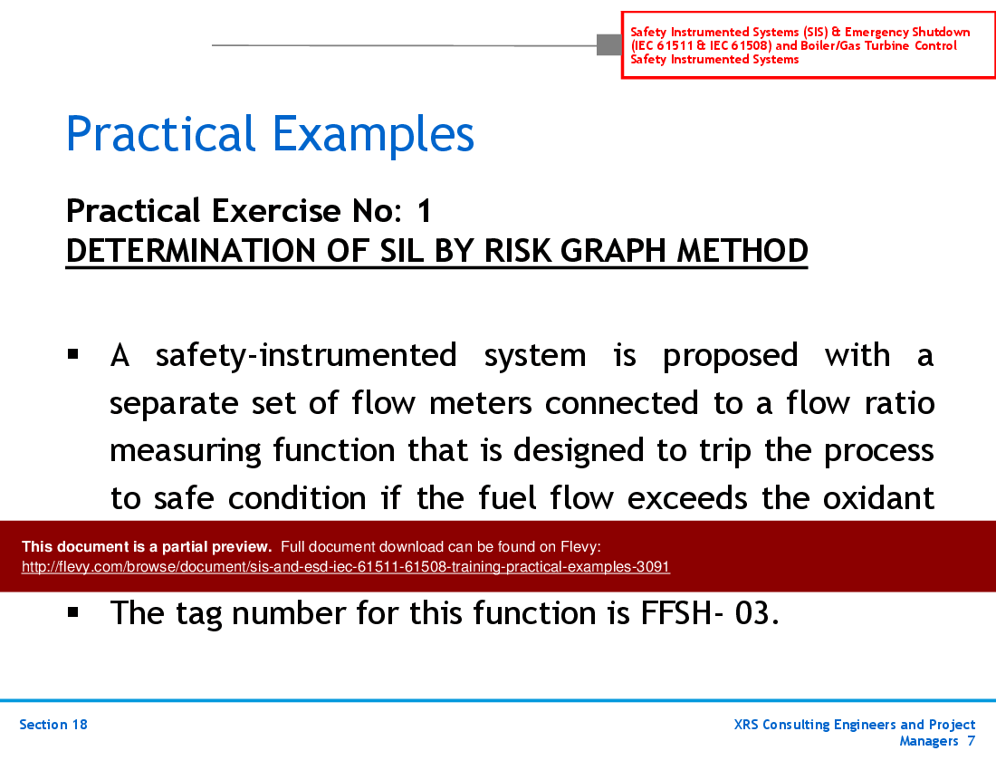 SIS & ESD (IEC 61511, 61508) Training - Practical Examples (46-slide PowerPoint presentation (PPT)) Preview Image