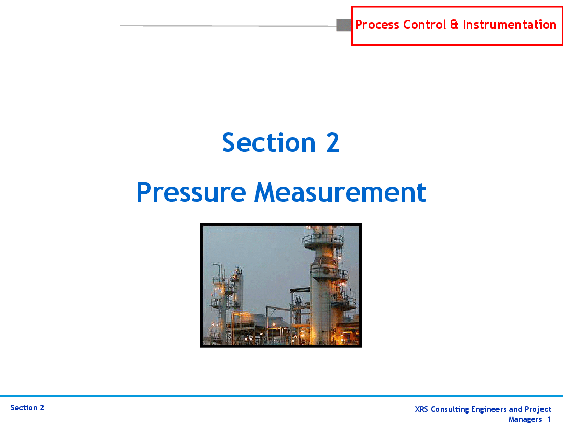 P&ID, Instrumentation, & Control - Pressure Measurement (66-slide PowerPoint presentation (PPTX)) Preview Image