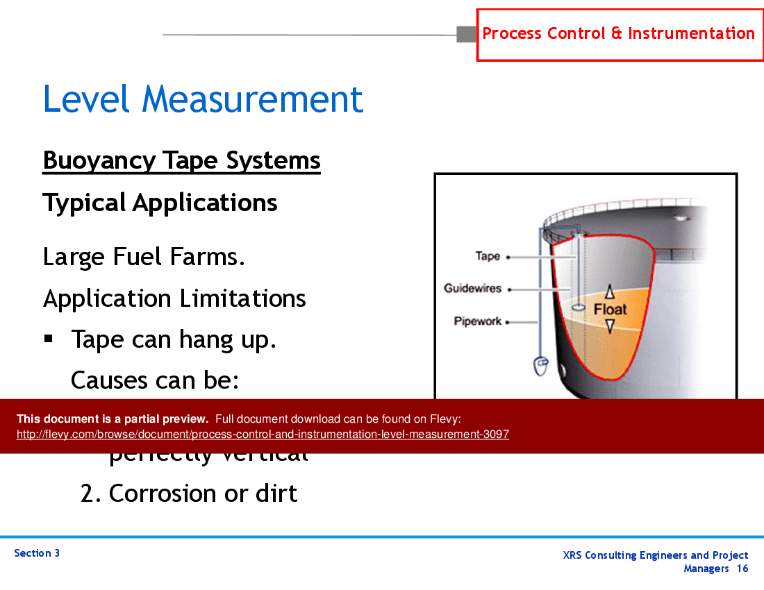 P&ID, Instrumentation, & Control - Level Measurement (82-slide PowerPoint presentation (PPTX)) Preview Image