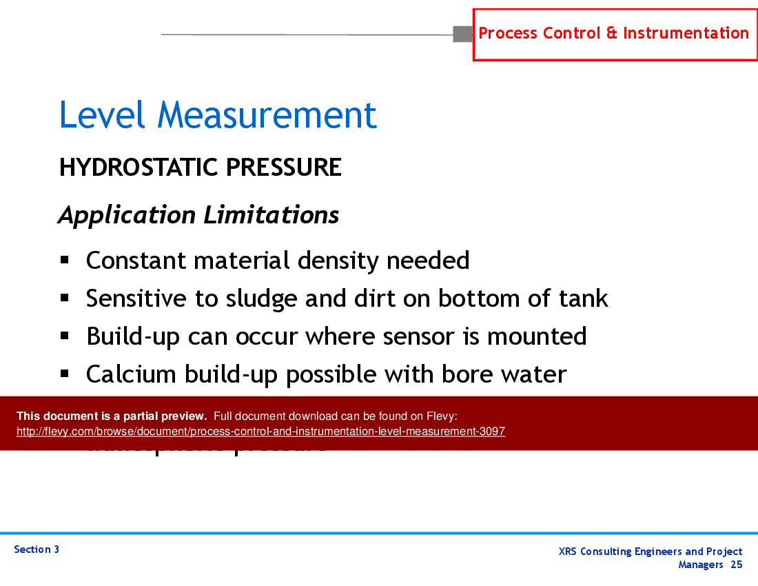 P&ID, Instrumentation, & Control - Level Measurement (82-slide PowerPoint presentation (PPTX)) Preview Image