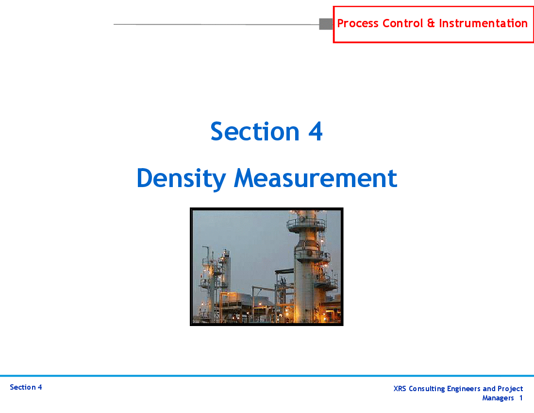P&ID, Instrumentation, & Control - Density Measurement (11-slide PowerPoint presentation (PPTX)) Preview Image