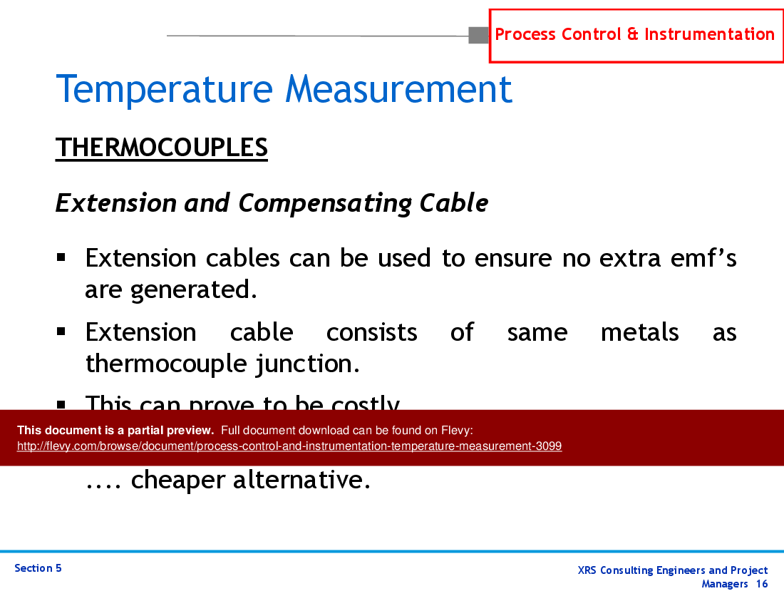 P&ID, Instrumentation, & Control - Temperature Measurement (68-slide PowerPoint presentation (PPTX)) Preview Image