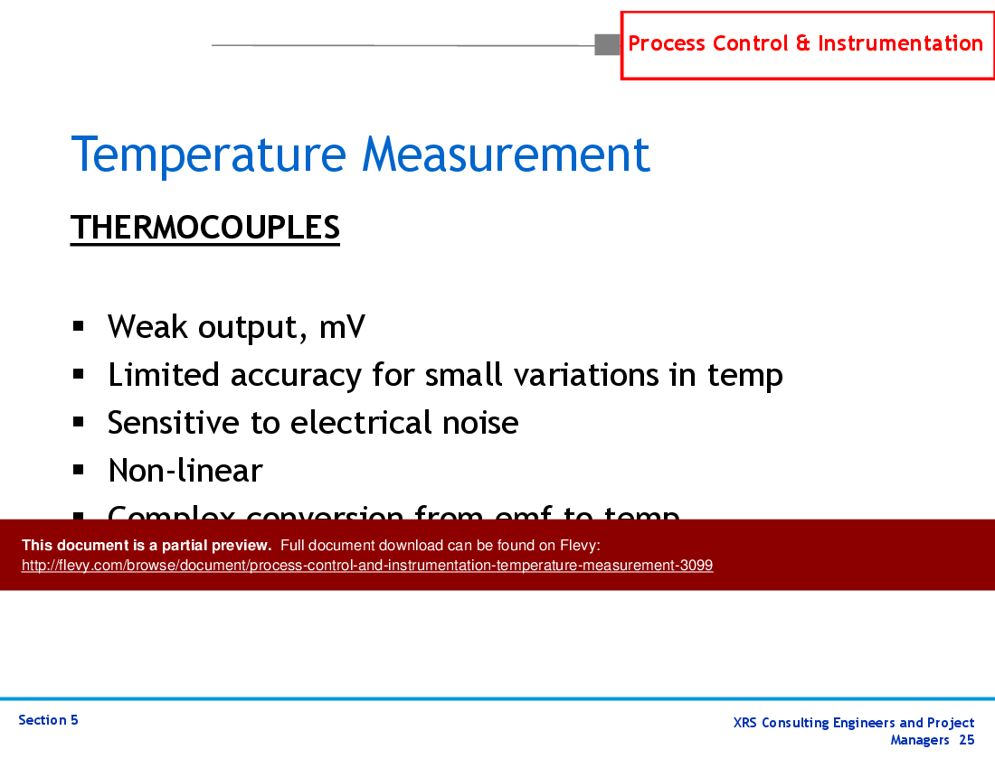 P&ID, Instrumentation, & Control - Temperature Measurement (68-slide PowerPoint presentation (PPTX)) Preview Image