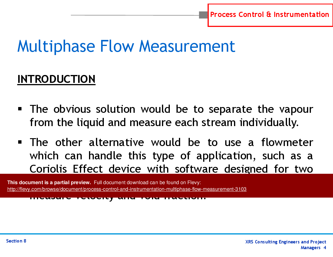 P&ID, Instrumentation, & Control - Multiphase Flow Measurement (38-slide PowerPoint presentation (PPTX)) Preview Image