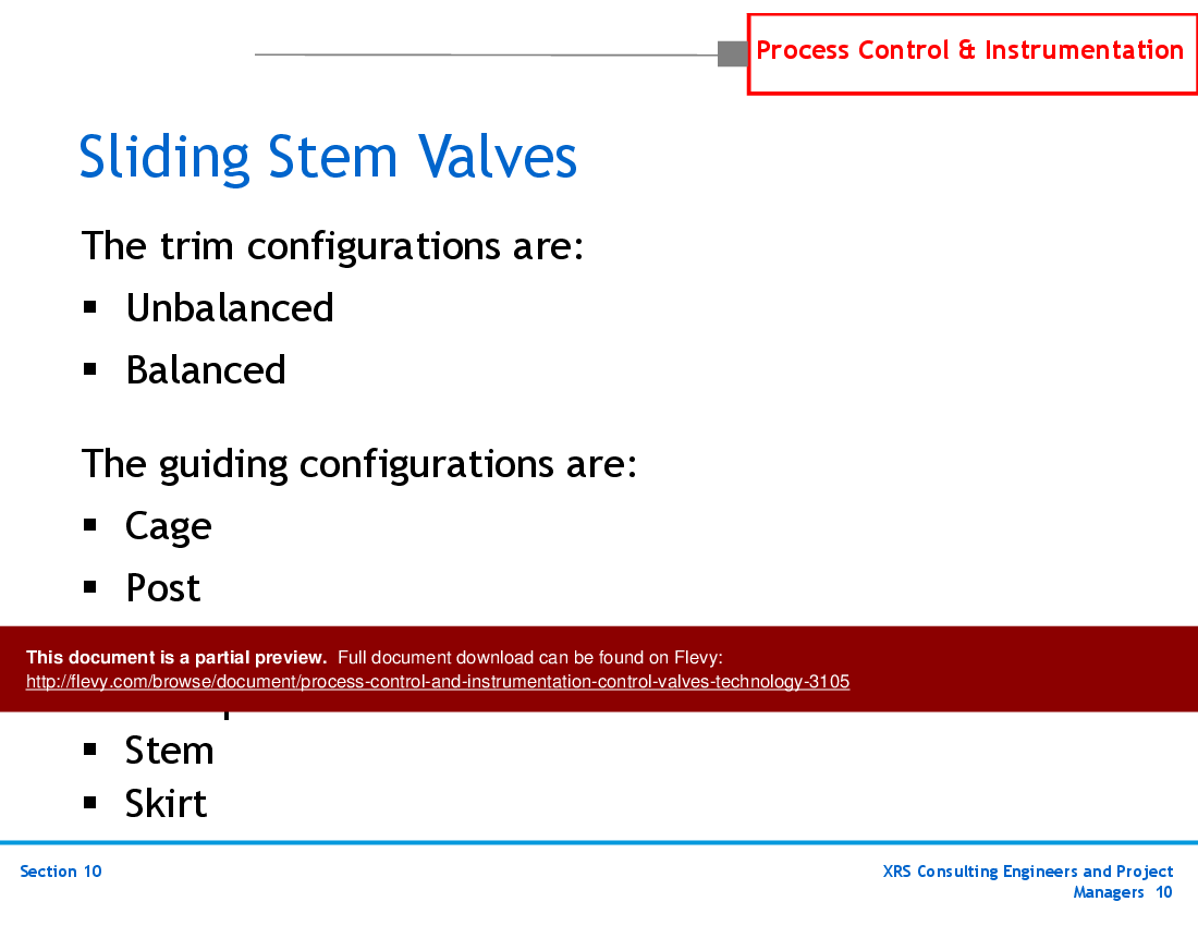 This is a partial preview of P&ID, Instrumentation, & Control - Control Valves Technology (88-slide PowerPoint presentation (PPTX)). Full document is 88 slides. 