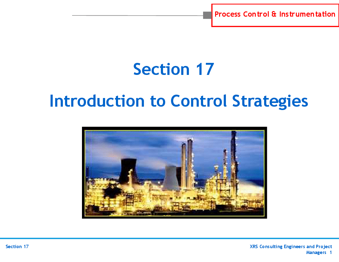 P&ID, Instrumentation, & Control - Control Strategies