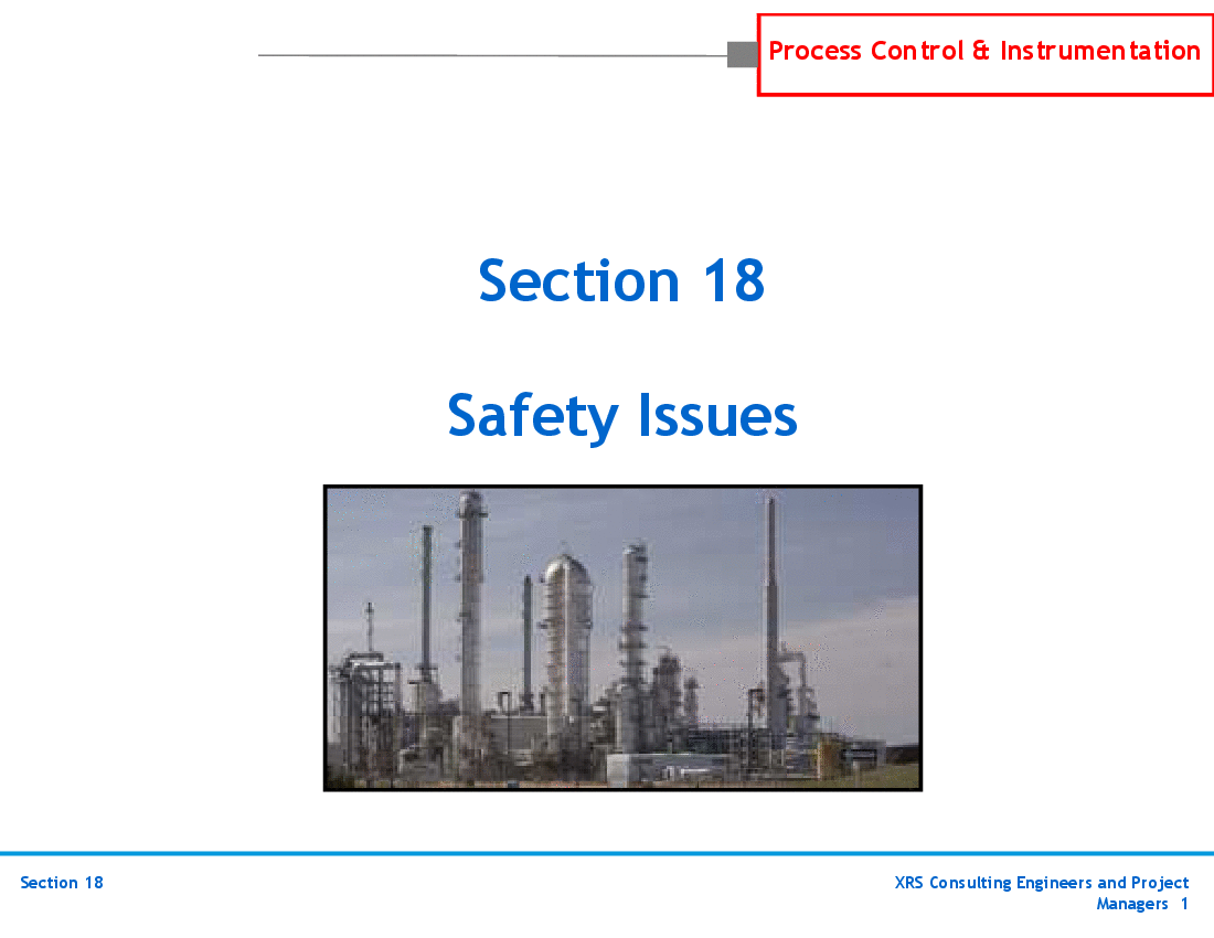 P&ID, Instrumentation, & Control - Safety Issues