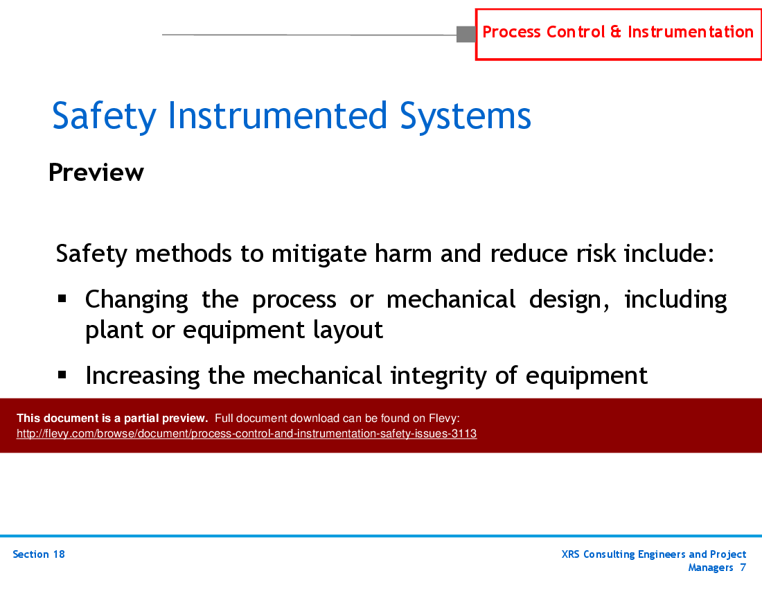 P&ID, Instrumentation, & Control - Safety Issues (84-slide PowerPoint presentation (PPTX)) Preview Image