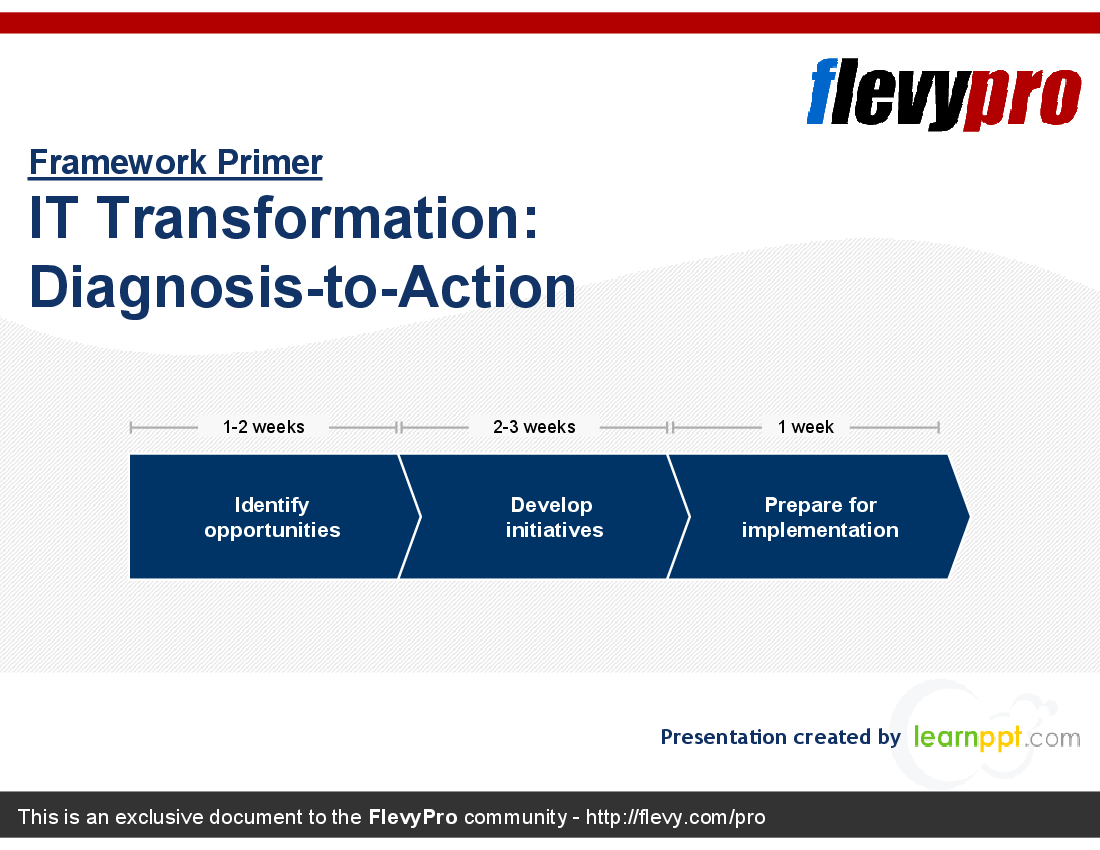 This is a partial preview of IT Transformation: Diagnosis-to-Action (18-slide PowerPoint presentation (PPT)). Full document is 18 slides. 