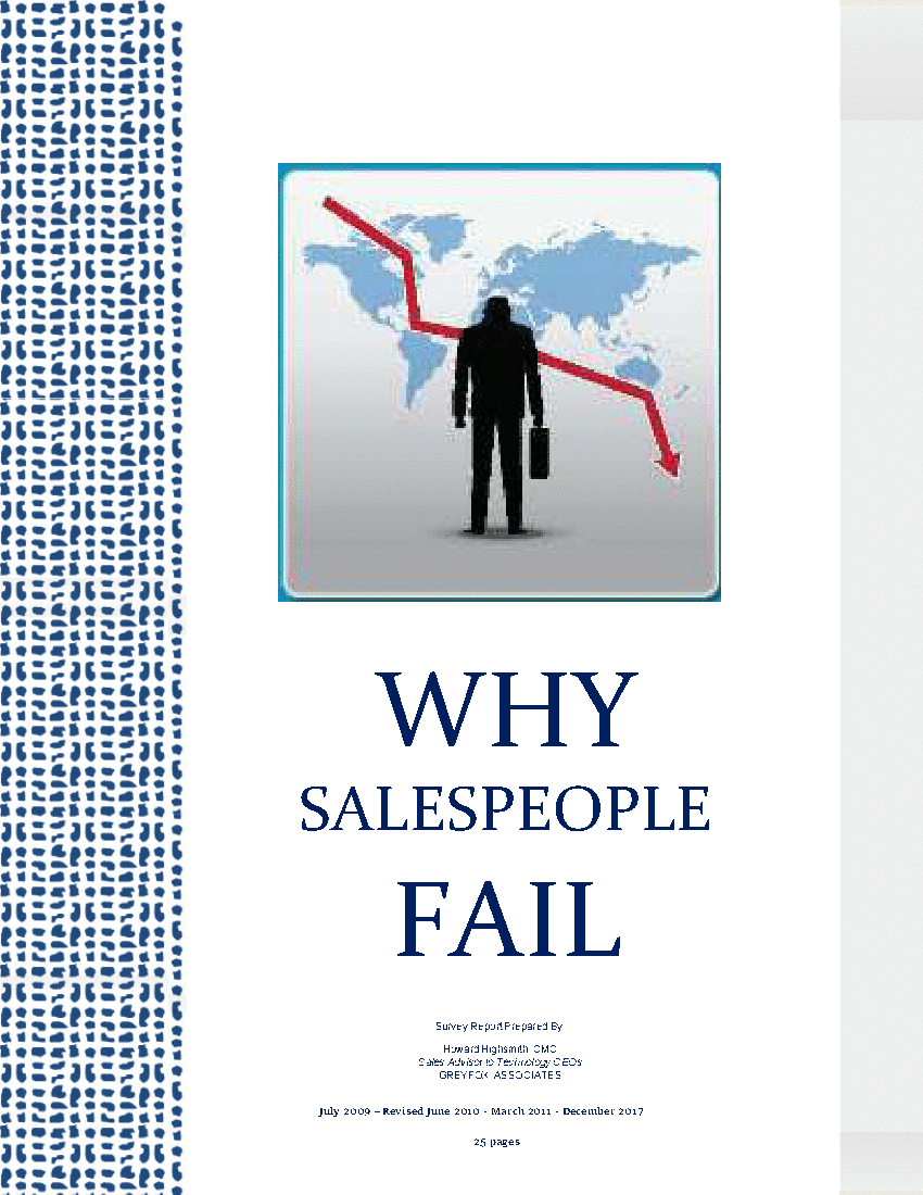 This is a partial preview of Why Salespeople Fail (25-page Word document). Full document is 25 pages. 