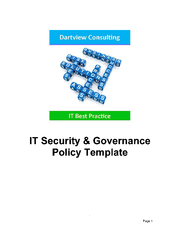 IT Security & Governance Template (18-page Word document) Preview Image