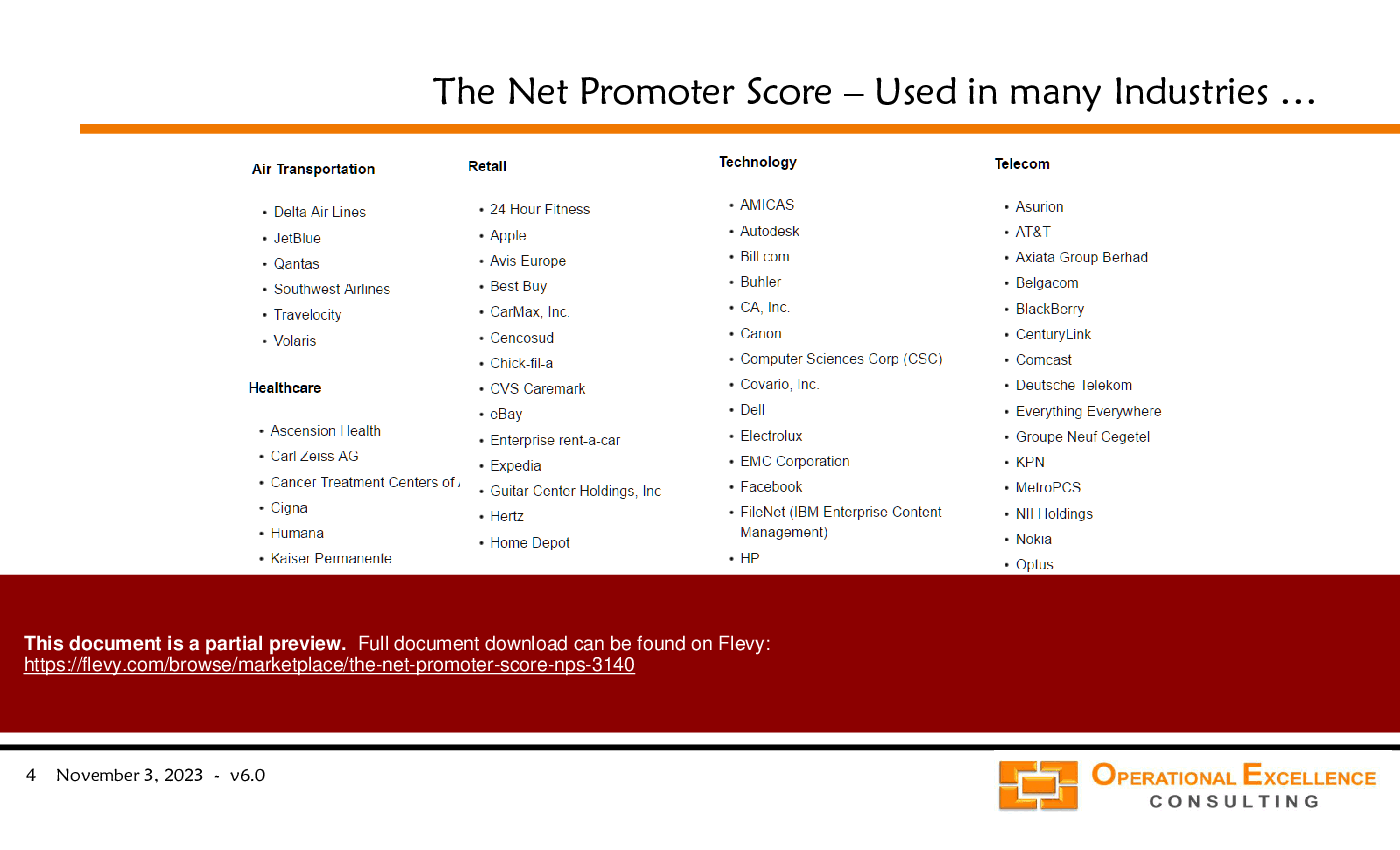 This is a partial preview of The Net Promoter Score (NPS) (47-slide PowerPoint presentation (PPTX)). Full document is 47 slides. 