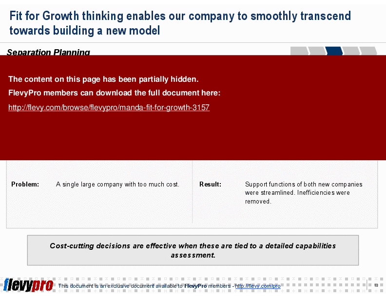 M&A - Fit for Growth (21-slide PowerPoint presentation (PPT)) Preview Image