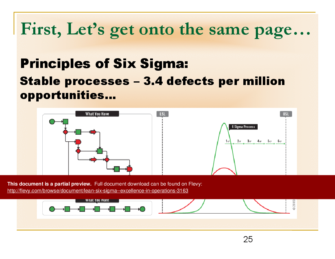 Lean Six Sigma | Excellence in Operations (50-slide PPT PowerPoint presentation (PPT)) Preview Image