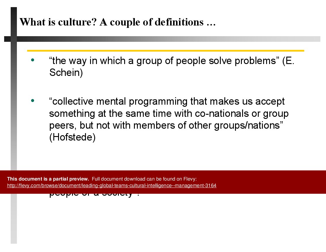Leading Global Teams (Cultural Intelligence | Management) (89-slide PPT PowerPoint presentation (PPT)) Preview Image