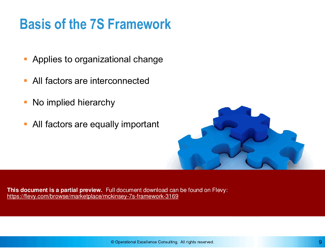 This is a partial preview of The McKinsey 7-S Framework (59-slide PowerPoint presentation (PPTX)). Full document is 59 slides. 