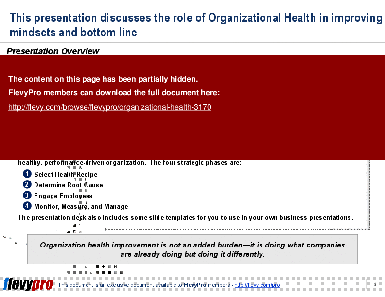 This is a partial preview of Organizational Health (19-slide PowerPoint presentation (PPT)). Full document is 19 slides. 