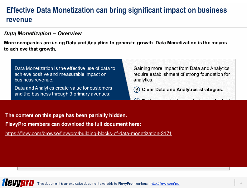 This is a partial preview of Building Blocks of Data Monetization (23-slide PowerPoint presentation (PPTX)). Full document is 23 slides. 