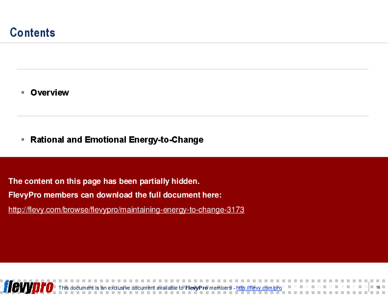 Maintaining Energy-to-Change (21-slide PPT PowerPoint presentation (PPT)) Preview Image