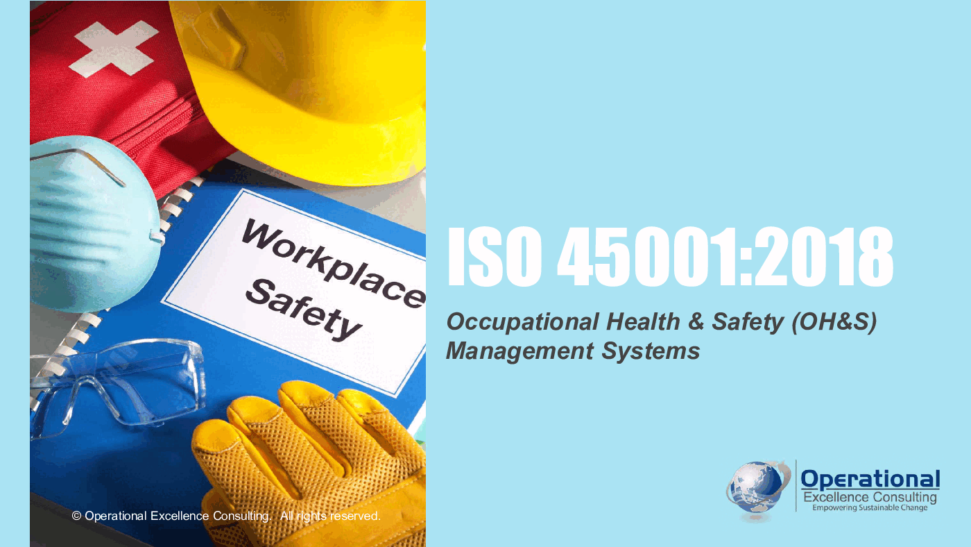 This is a partial preview of ISO 45001:2018 (OH&S) Awareness Training (73-slide PowerPoint presentation (PPTX)). Full document is 73 slides. 