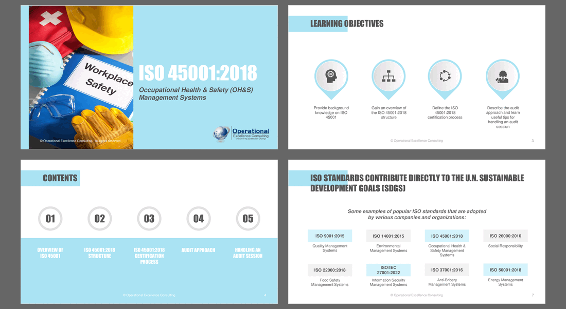 ISO 45001:2018 (OH&S) Awareness Training (73-slide PPT PowerPoint presentation (PPTX)) Preview Image