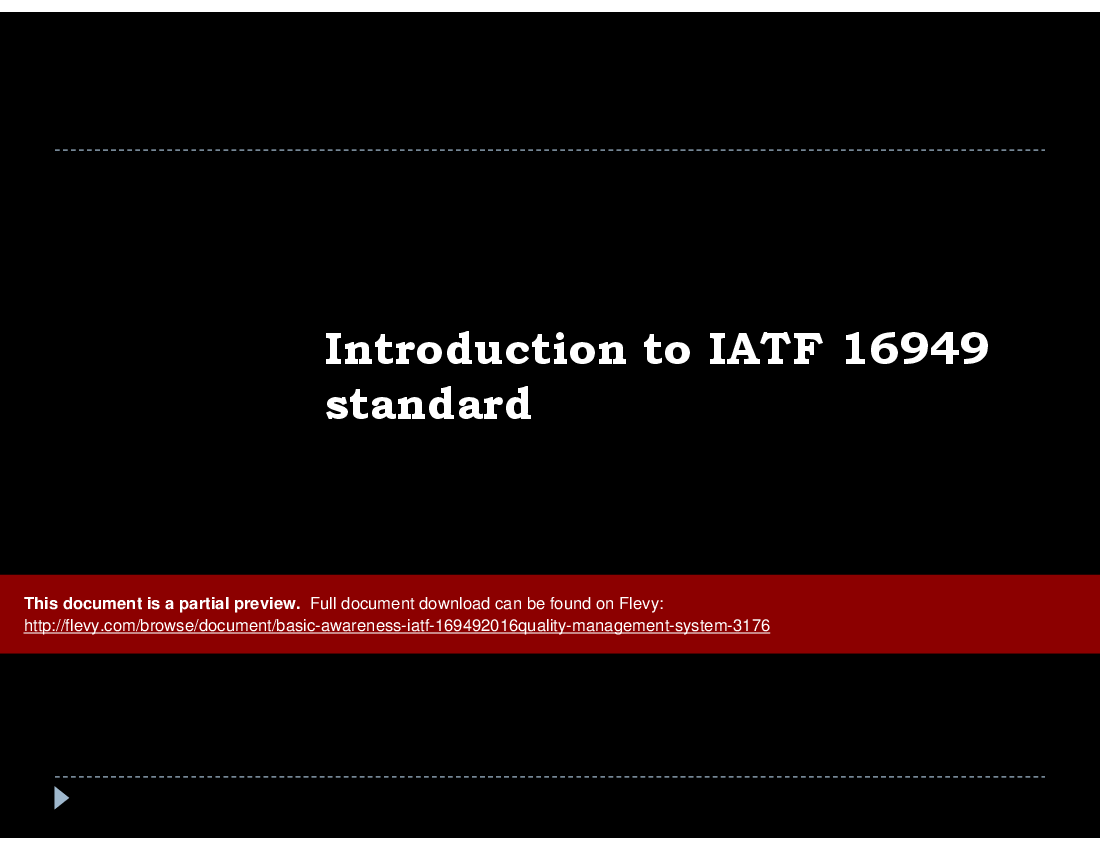 Basic Awareness - IATF 16949:2016  Quality Management System (27-slide PowerPoint presentation (PPTX)) Preview Image