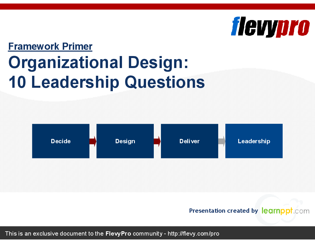 This is a partial preview of Organizational Design: 10 Leadership Questions (23-slide PowerPoint presentation (PPT)). Full document is 23 slides. 