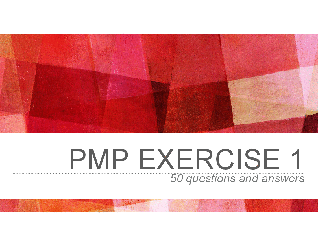 This is a partial preview of PMP Exam Preparation - 50 Questions (101-slide PowerPoint presentation (PPTX)). Full document is 101 slides. 