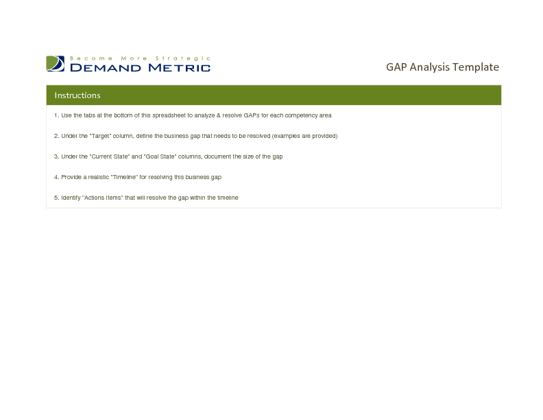 GAP Analysis Tool (Excel template (XLS)) Preview Image