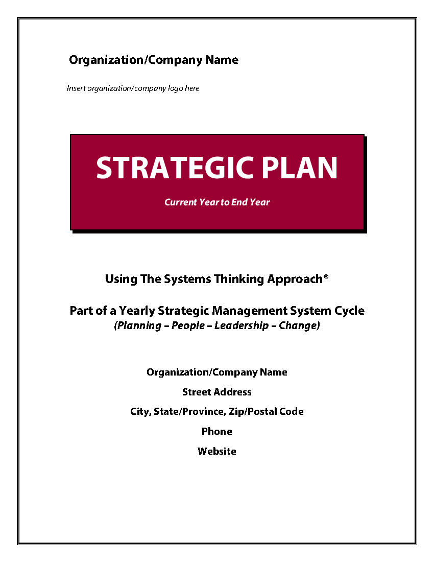 This is a partial preview of Strategic Plan Template (38-page Word document). Full document is 38 pages. 