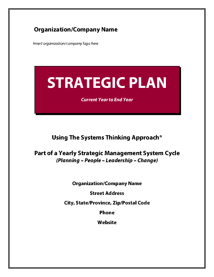 Word Template Strategic Plan Template 38 page Word Document Flevy