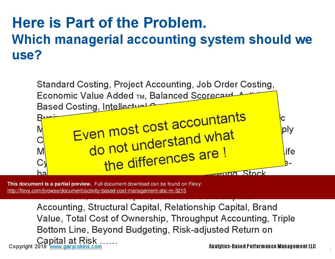 This is a partial preview of Activity-Based Cost Management (ABC/M) (101-slide PowerPoint presentation (PPT)). Full document is 101 slides. 