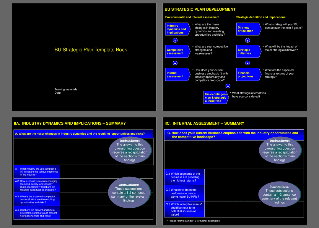 Business Unit Strategic Plan Template Book