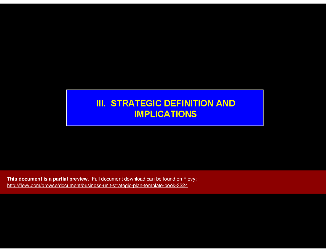 Business Unit Strategic Plan Template Book (58-slide PowerPoint presentation (PPT)) Preview Image