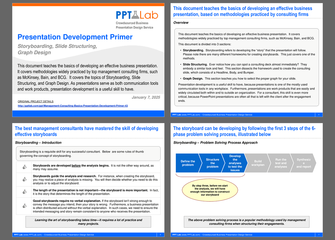 This is a partial preview of Presentation Development Primer (Storyboarding, Slide Design). Full document is 28 slides. 