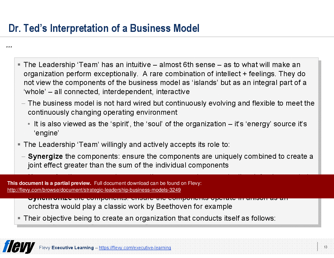 Strategic Leadership - Business Models (PPT + Video) (32-slide PPT PowerPoint presentation (PPT)) Preview Image