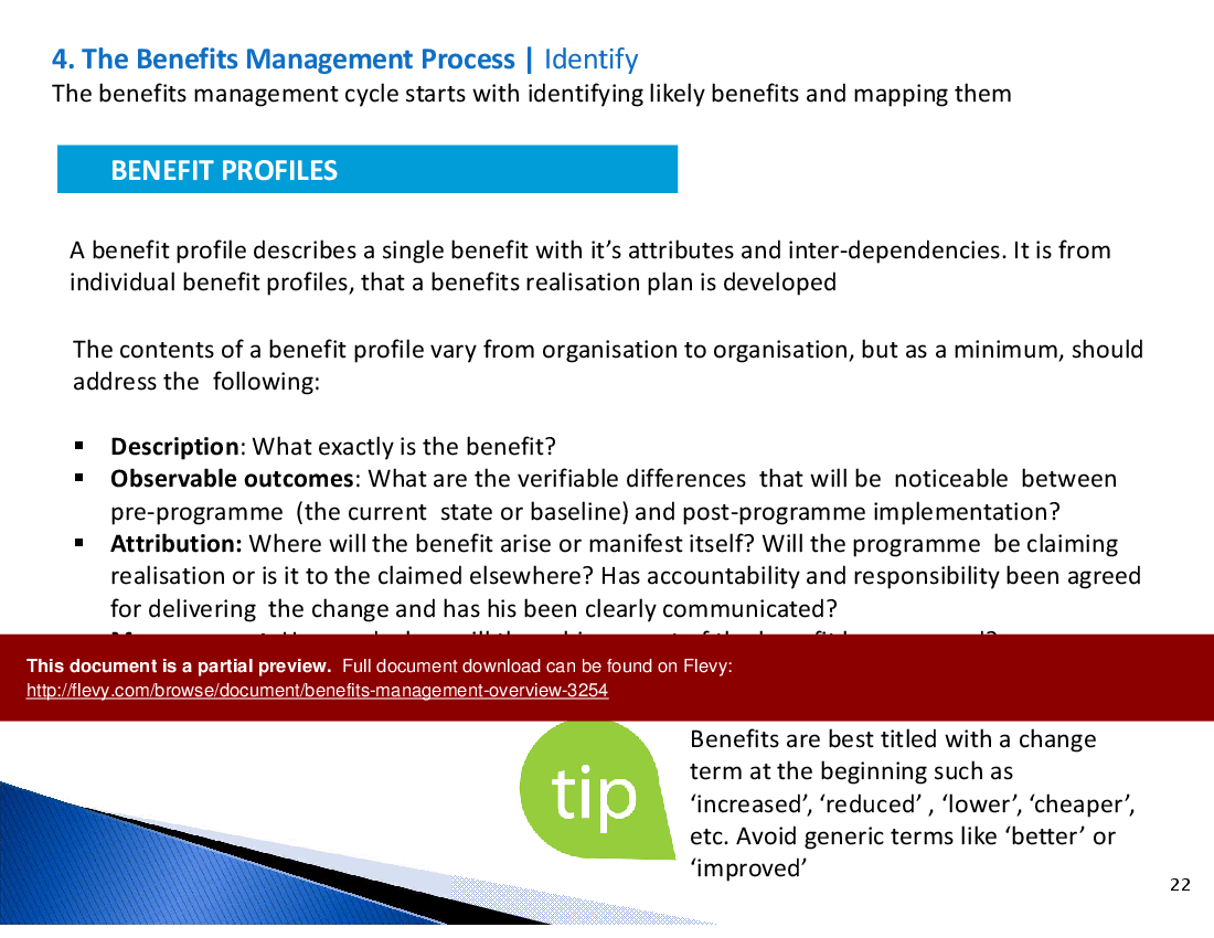 Benefits Management Overview (54-slide PPT PowerPoint presentation (PPTX)) Preview Image