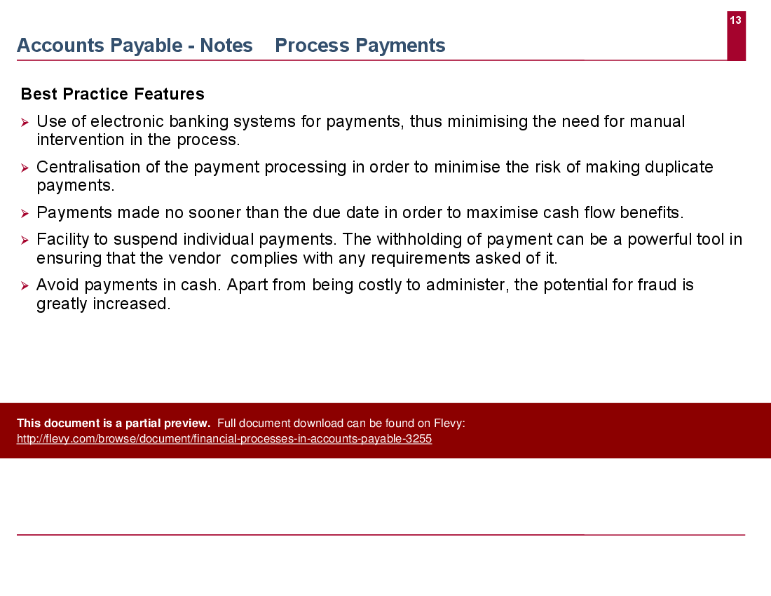 Financial Processes in Accounts Payable (16-slide PowerPoint presentation (PPT)) Preview Image
