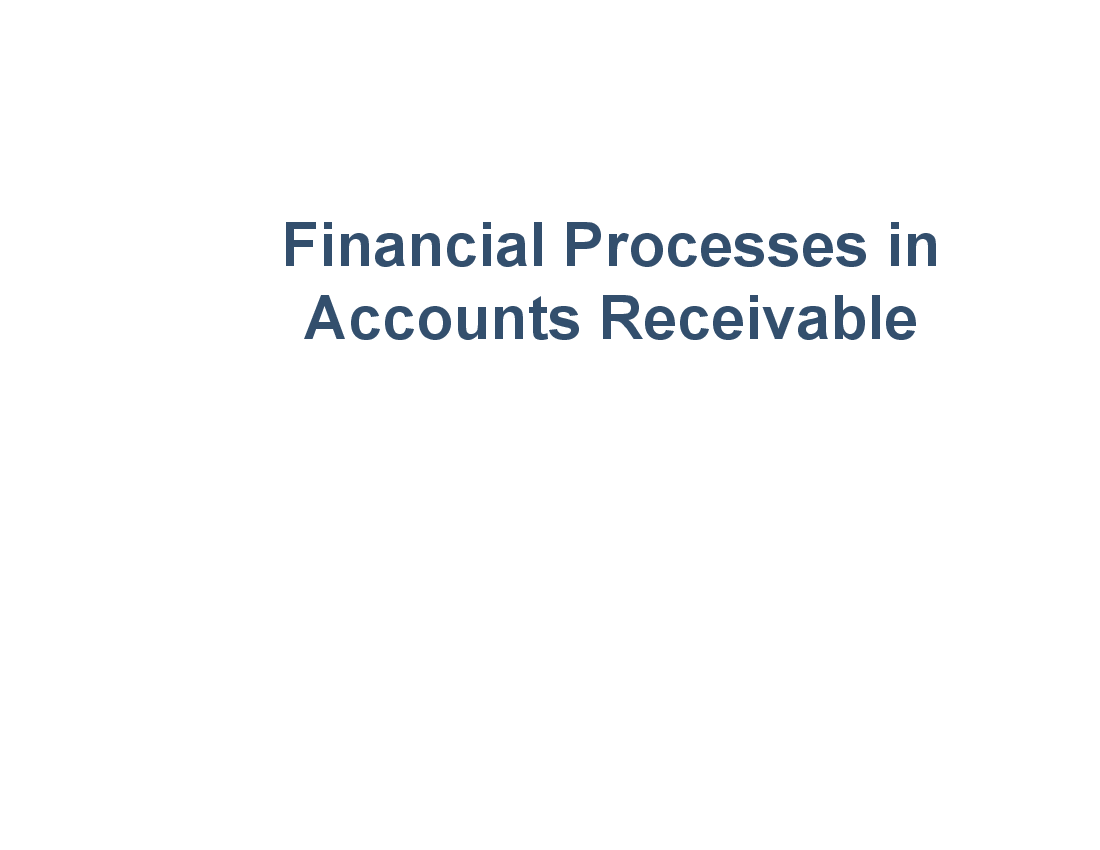 This is a partial preview of Financial Processes in Accounts Receivable (18-slide PowerPoint presentation (PPT)). Full document is 18 slides. 