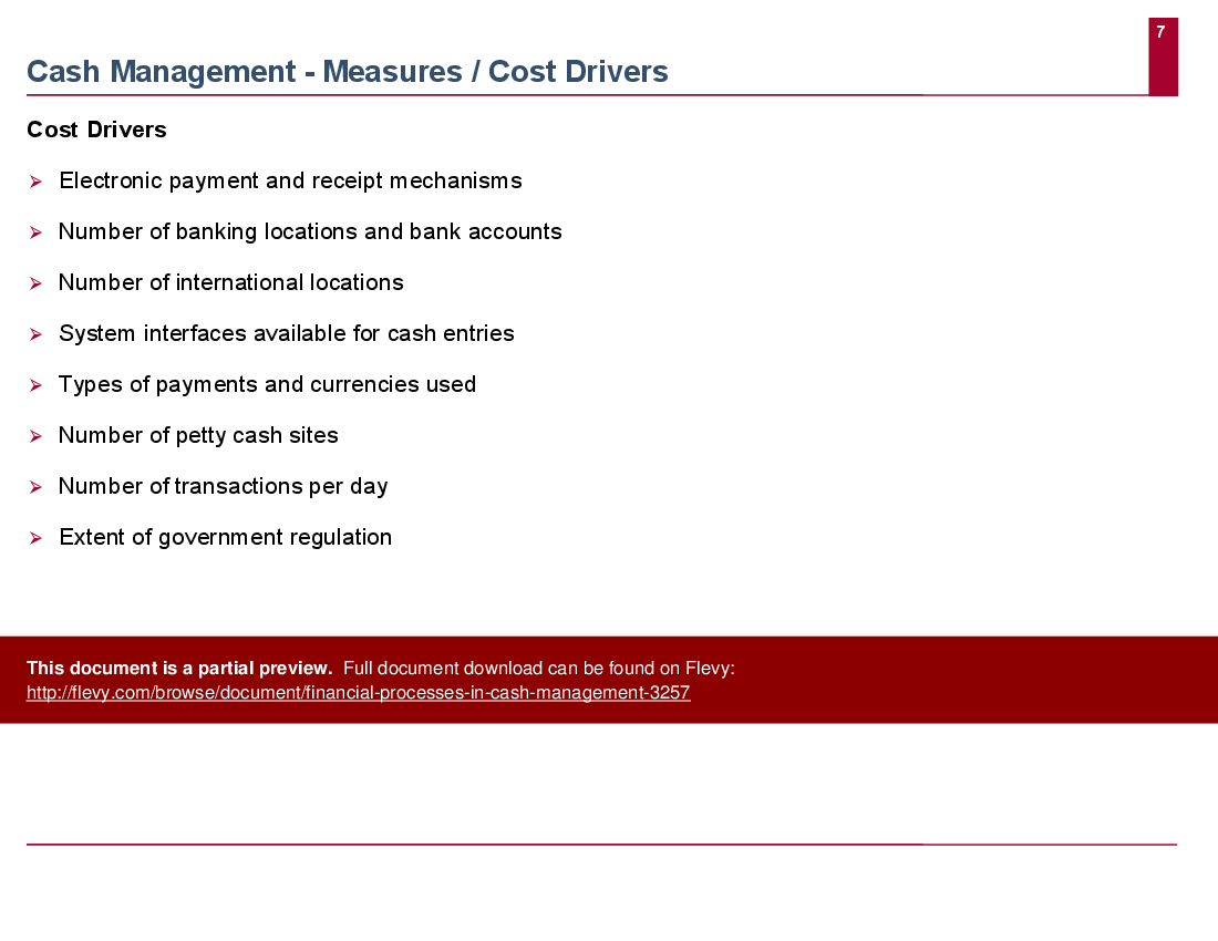 This is a partial preview of Financial Processes in Cash Management (10-slide PowerPoint presentation (PPT)). Full document is 10 slides. 