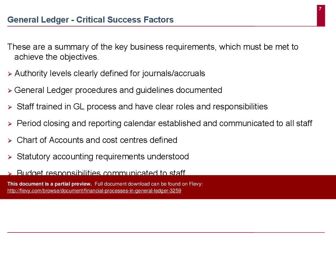 This is a partial preview of Financial Processes in General Ledger (13-slide PowerPoint presentation (PPT)). Full document is 13 slides. 
