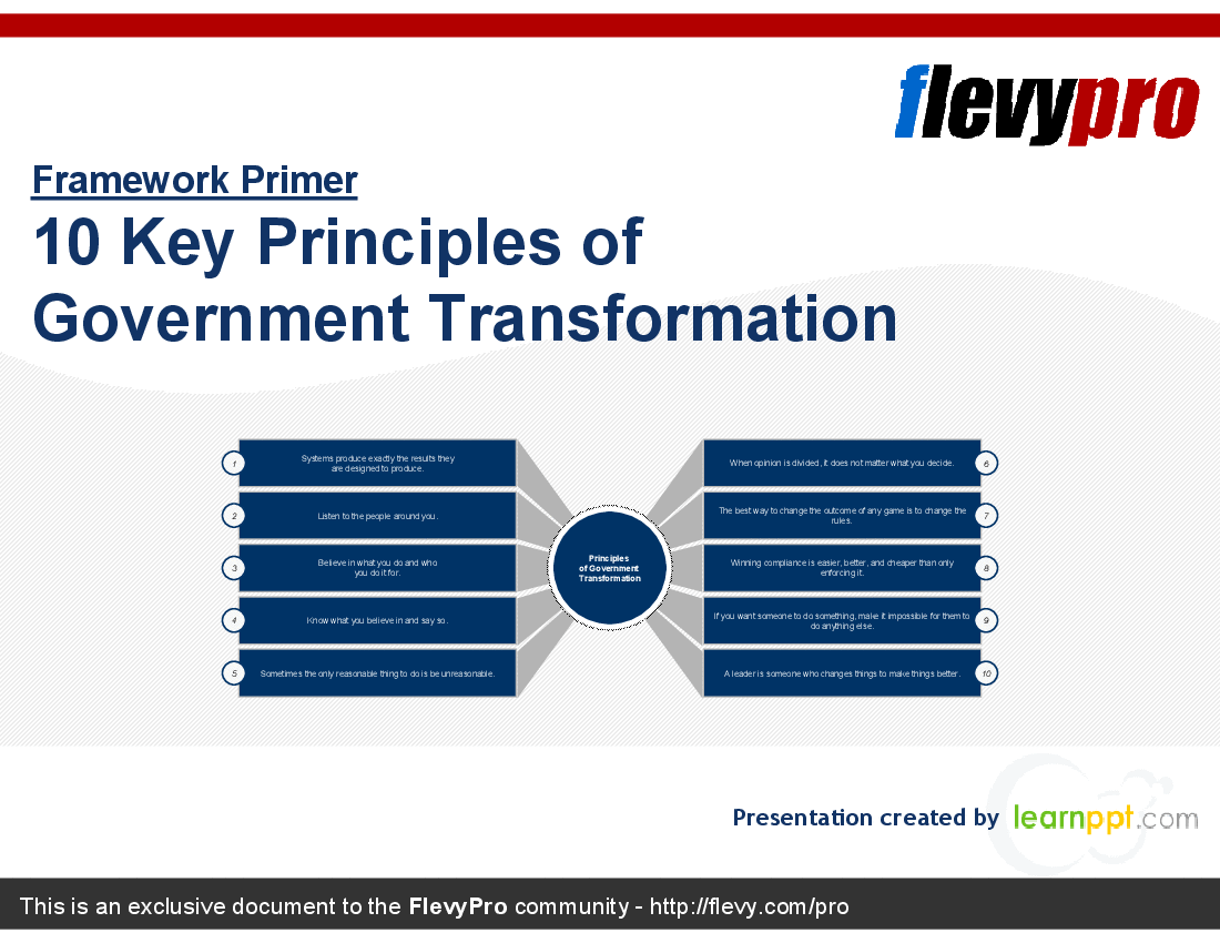 10 Key Principles of Government Transformation (22-slide PPT PowerPoint presentation (PPT)) Preview Image