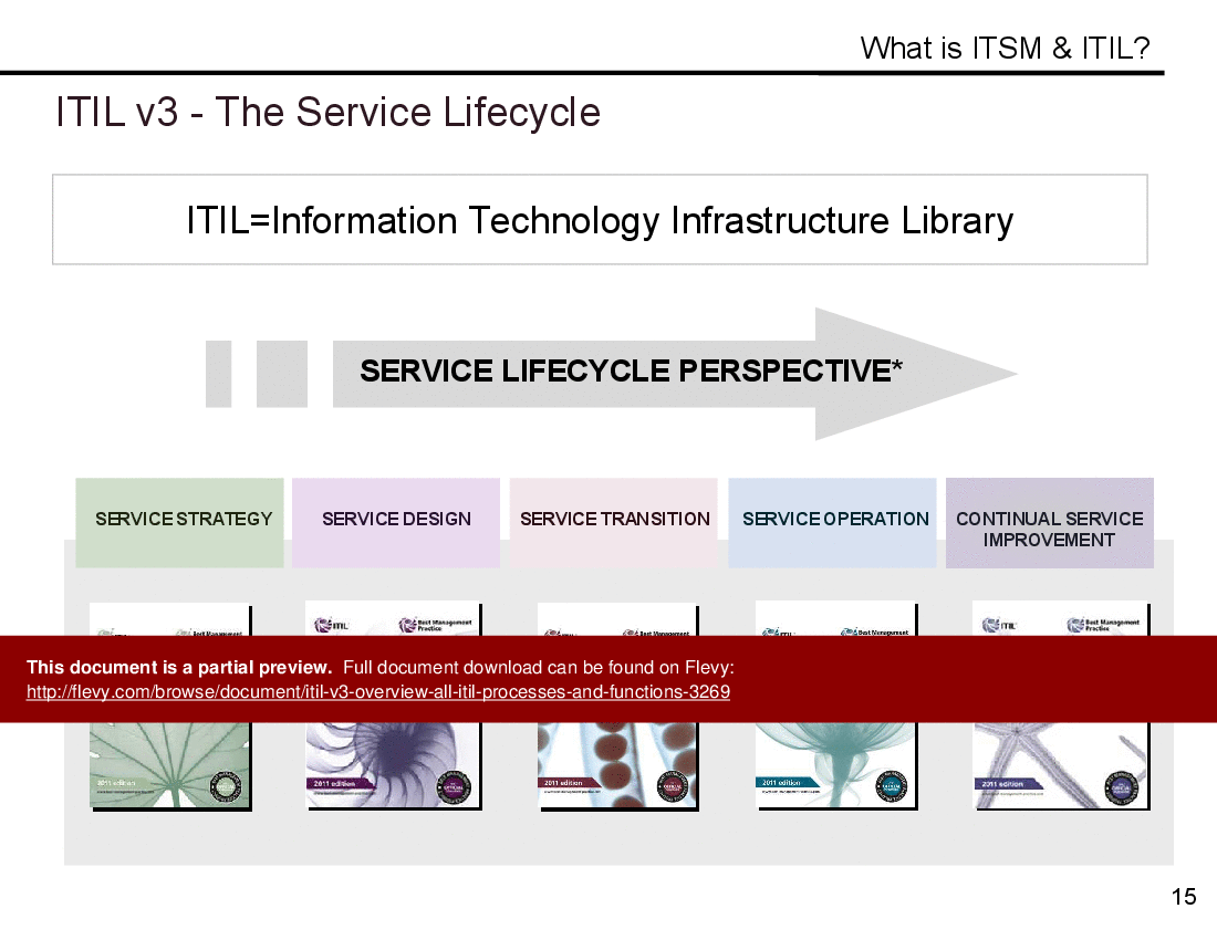 ITIL v3 Overview - ALL ITIL Processes & Functions (135-slide PPT PowerPoint presentation (PPT)) Preview Image
